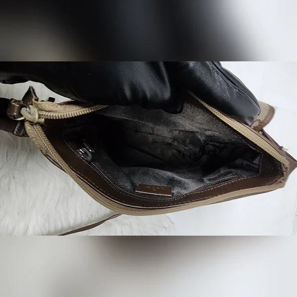 Uni Sex Brown Patterned Crossbody Bag - Picture 12 of 15